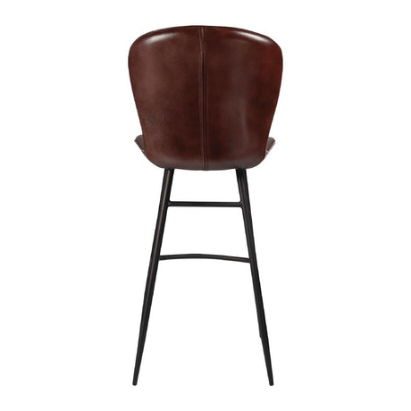 Lars Leather Bar Stool Claret Red