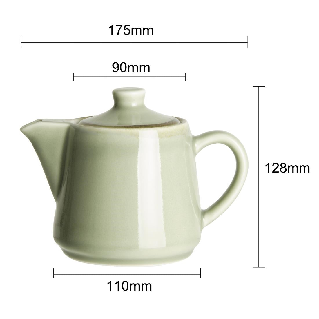 Olympia Kiln Teapots Moss 650ml (4 Pack)