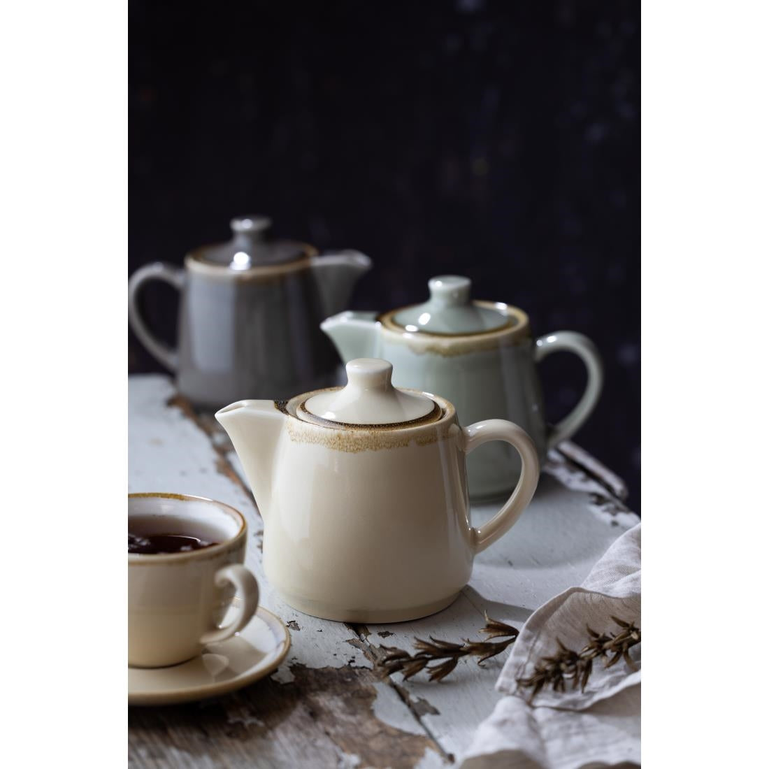 Olympia Kiln Teapots Sandstone 650ml (4 Pack)