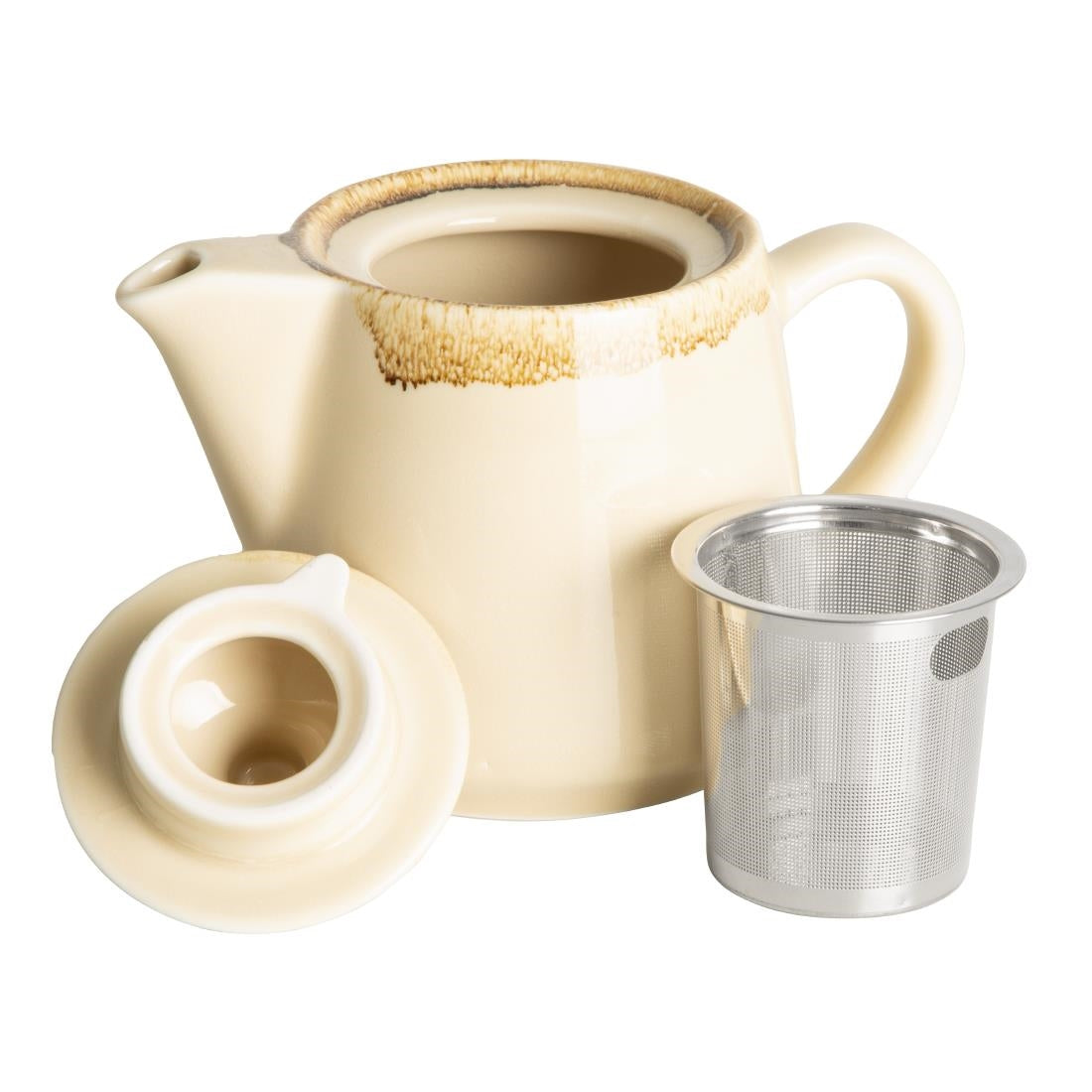 Olympia Kiln Teapots Sandstone 650ml (4 Pack)