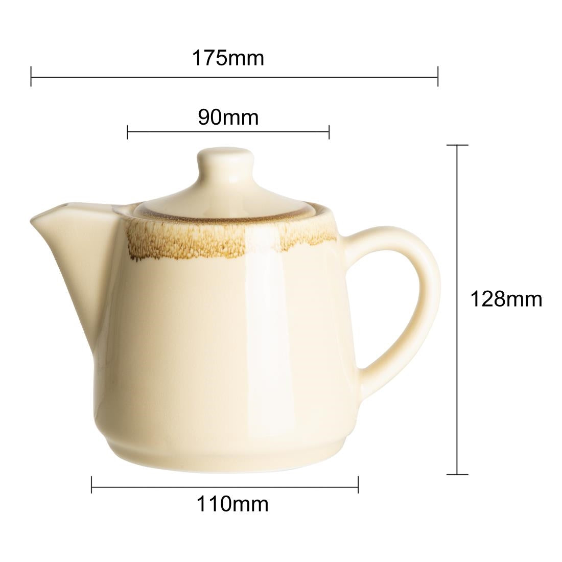 Olympia Kiln Teapots Sandstone 650ml (4 Pack)