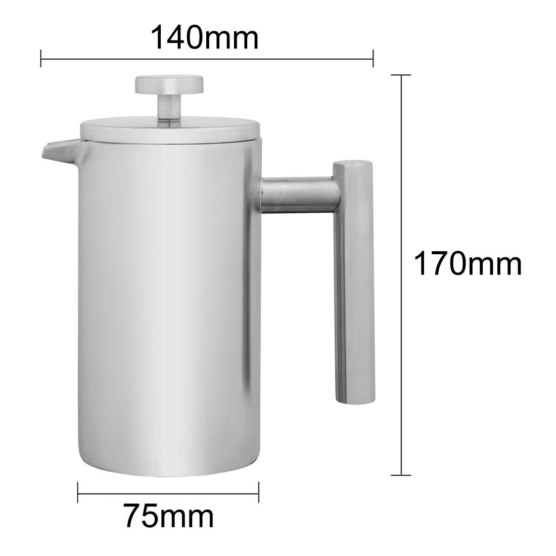Olympia Insulated 3-Cup Cafetiere Matte Silver 350ml