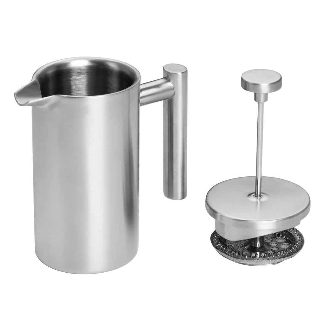 Olympia Insulated 6-Cup Cafetiere Matt Silver 700ml