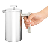 Olympia Insulated 6-Cup Cafetiere Matt Silver 700ml
