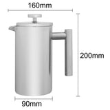 Olympia Insulated 6-Cup Cafetiere Matt Silver 700ml