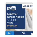 Tork LinStyle Dinner Napkins White 400x400mm (14 Pack)