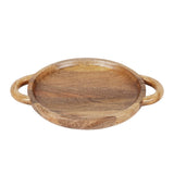 Olympia Mango Wood Round Display Tray with Handles 390x300mm