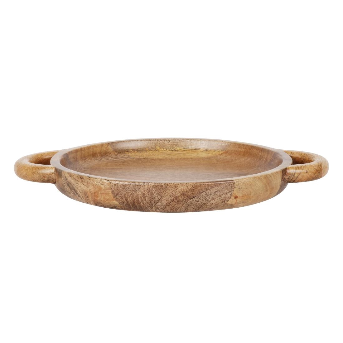 Olympia Mango Wood Round Display Tray with Handles 390x300mm