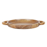 Olympia Mango Wood Round Display Tray with Handles 390x300mm