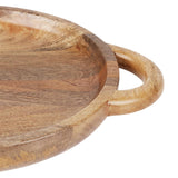 Olympia Mango Wood Round Display Tray with Handles 390x300mm