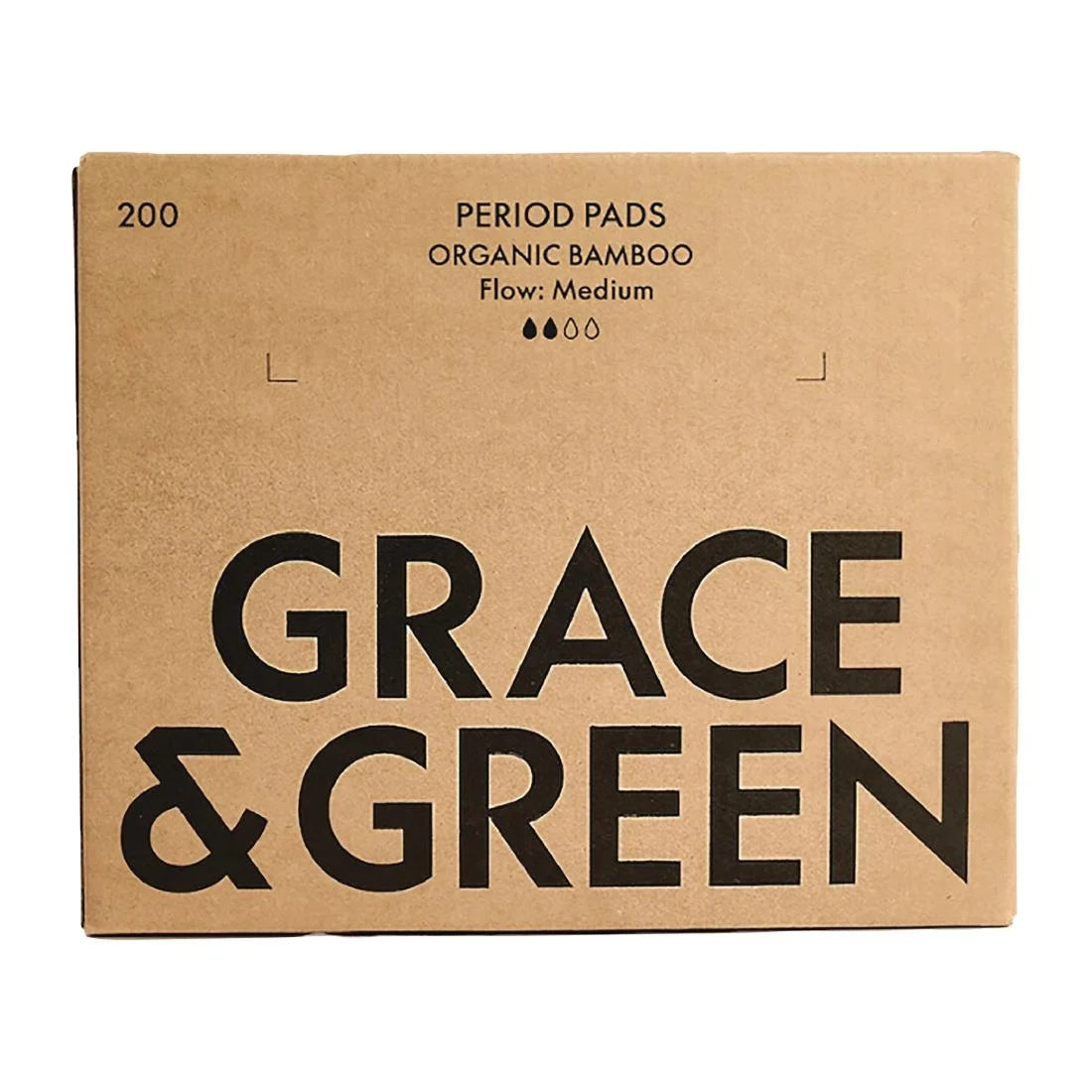 Grace & Green Organic Bamboo Period Pads, Medium (200 Pack)