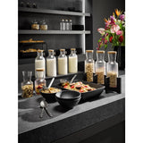 APS Wooden Pedestal for 3 Glass Carafes Black 410x160x120mm
