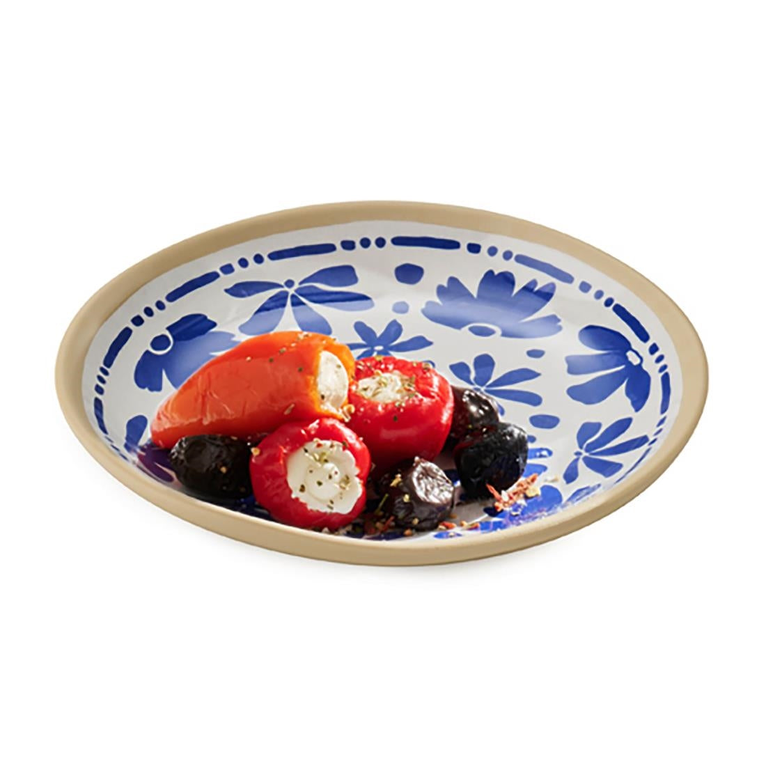 APS FLORYN Melamine Plate White & Blue 155mm (B2B)