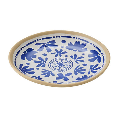 APS FLORYN Melamine Plate White & Blue 155mm (B2B)