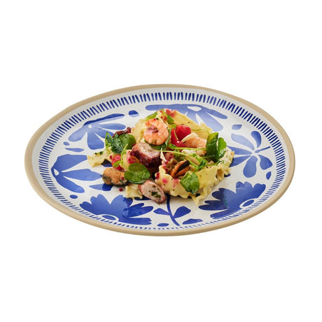 APS FLORYN Melamine Plate White & Blue 270mm (B2B)