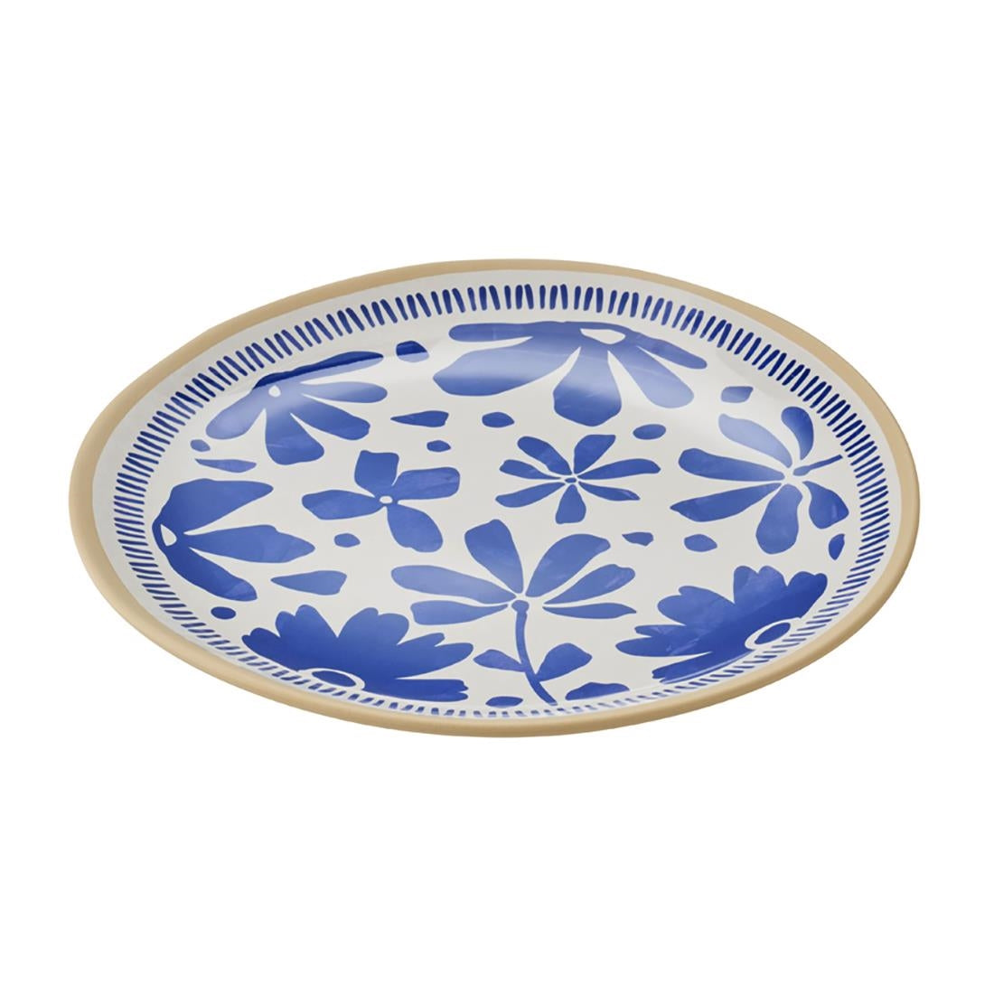 APS FLORYN Melamine Plate White & Blue 270mm (B2B)
