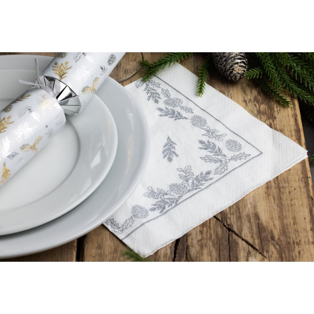 Swantex Aspen Festive 3ply Dinner Napkins 400x400mm (600 Pack)