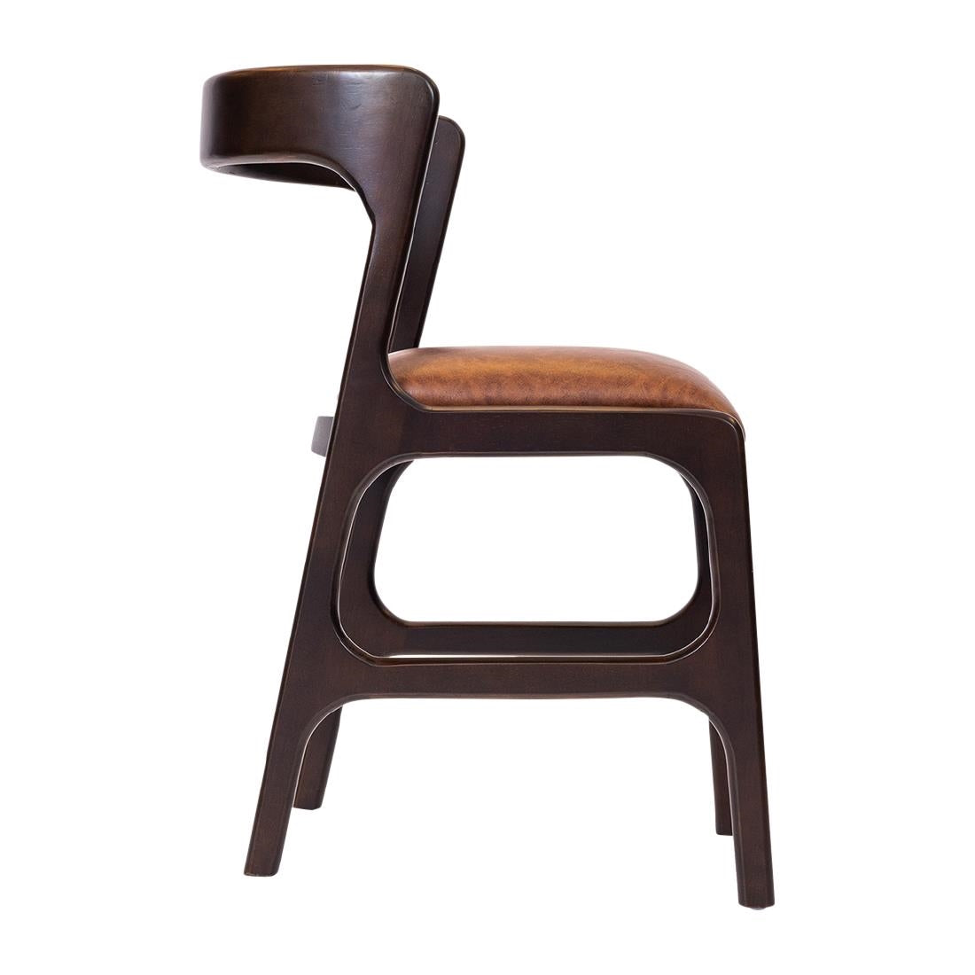 Copenhagen Dining Chairs in Dark Walnut & Bison Tan (6 Pack)