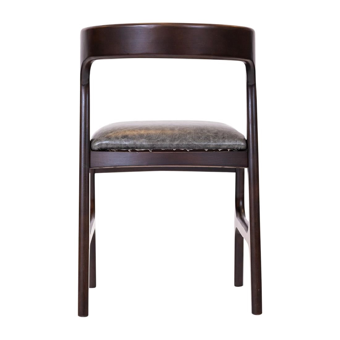 Copenhagen Dining Chairs in Dark Walnut & Bison Smoke (6 Pack)