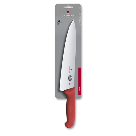 Victorinox Fibrox Straight Chefs Knife Red 25cm