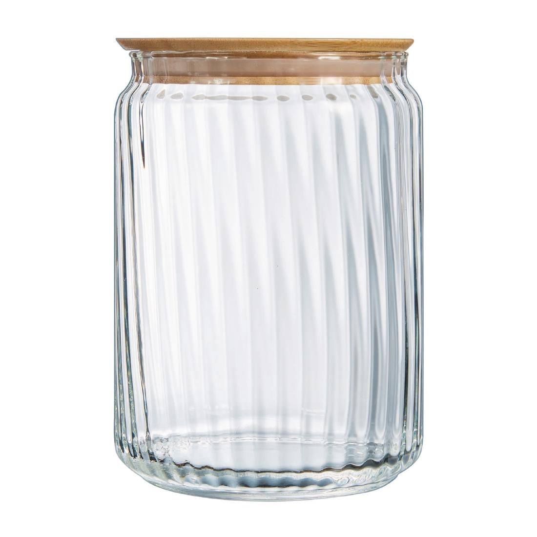 Luminarc Nova Jars with Bamboo Lids 1Ltr (6 Pack)