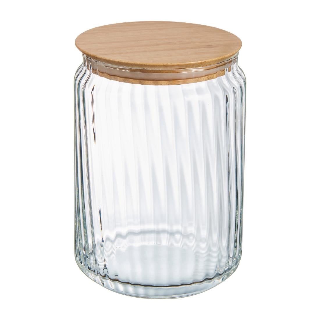 Luminarc Nova Jars with Bamboo Lids 1Ltr (6 Pack)
