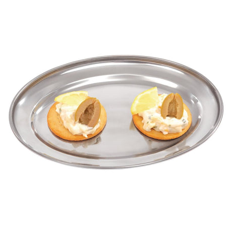 Olympia Stainless Steel Oval Serving Tray 200mm