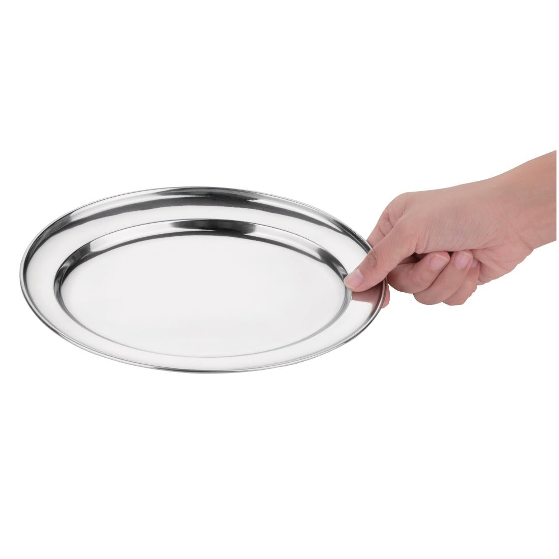 Olympia Stainless Steel Oval Serving Tray 250mm