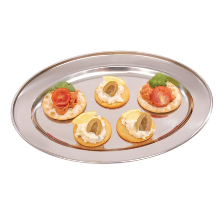 Olympia Stainless Steel Oval Serving Tray 300mm