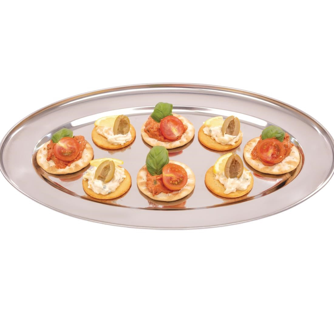 Olympia Stainless Steel Oval Serving Tray 400mm