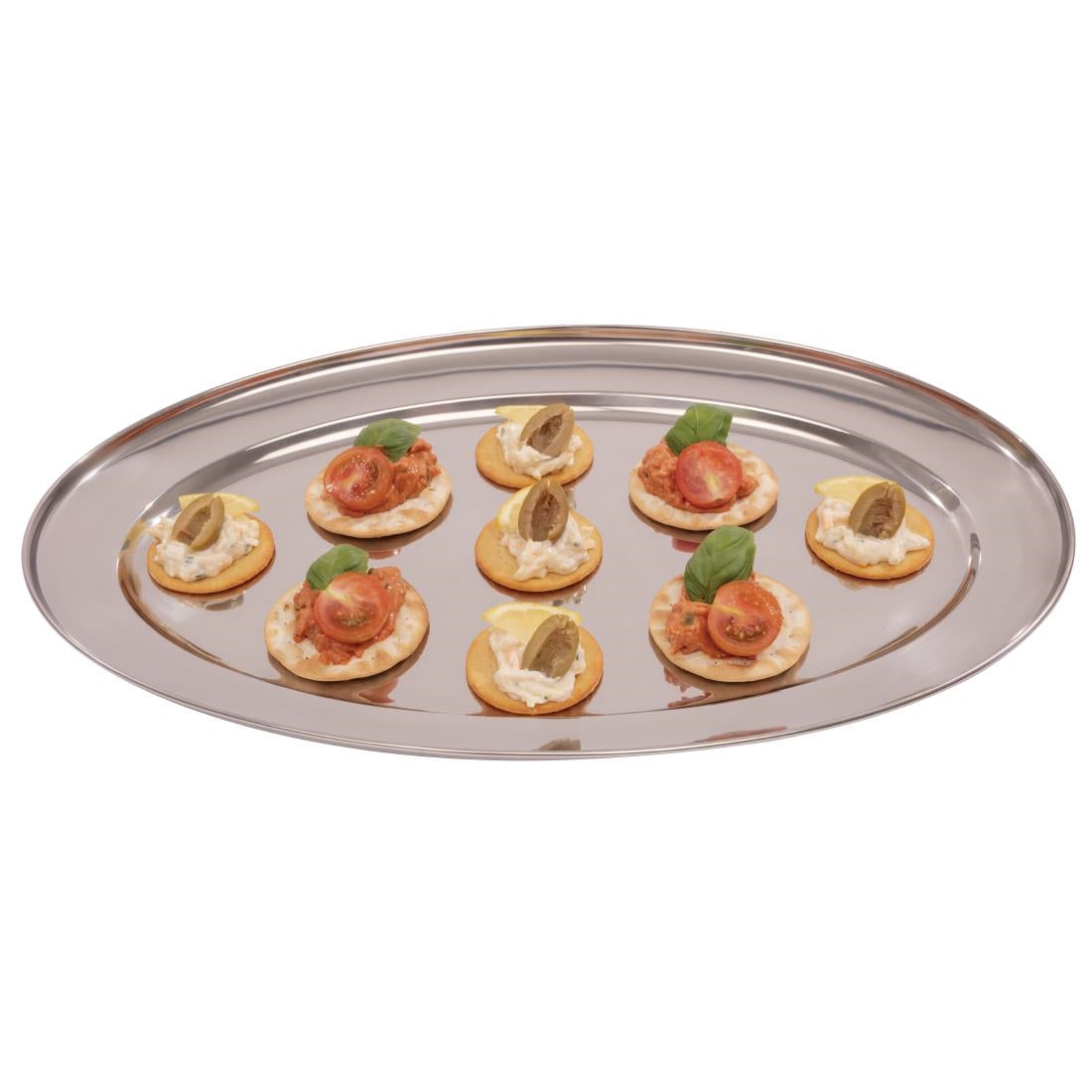 Olympia Stainless Steel Oval Serving Tray 450mm