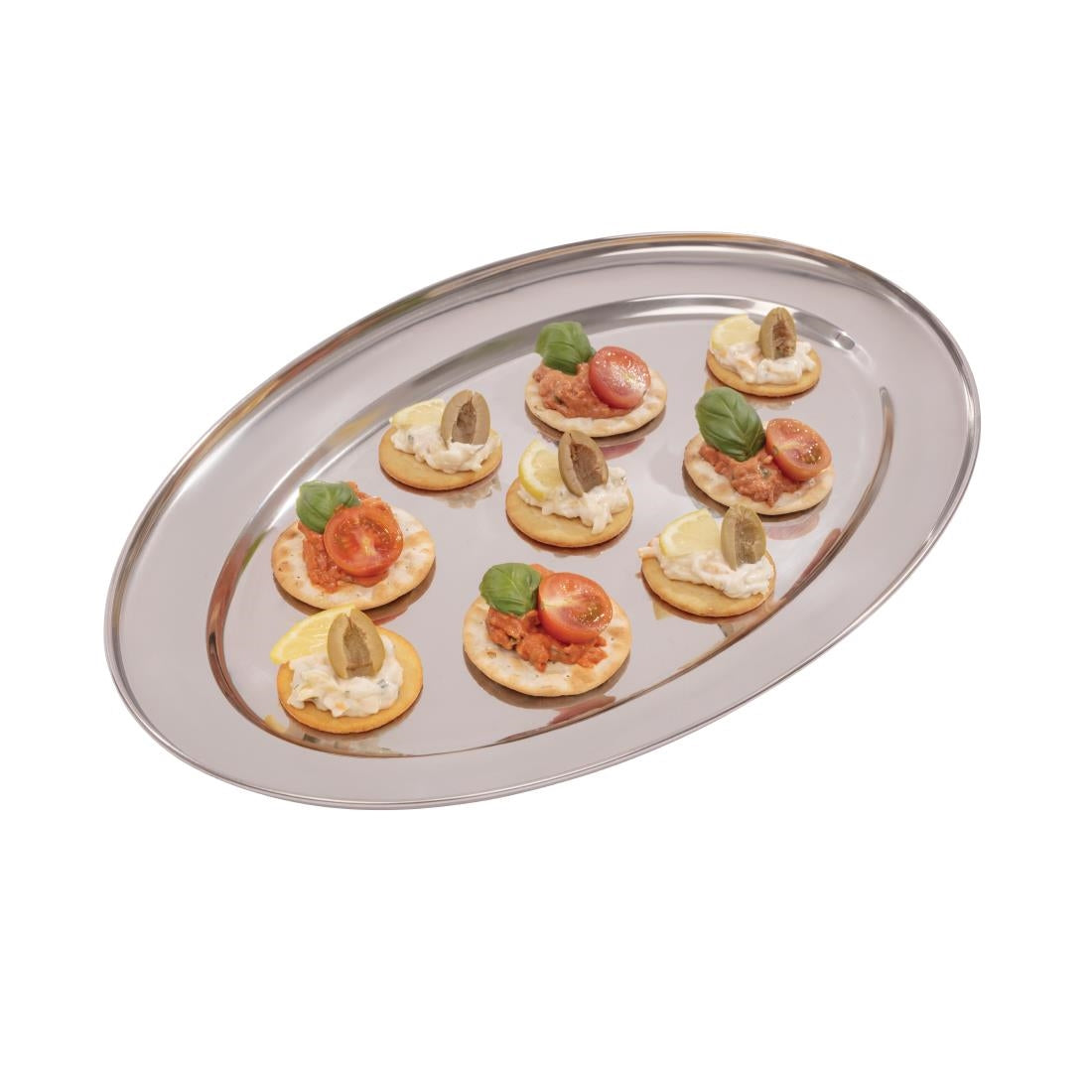 Olympia Stainless Steel Oval Serving Tray 450mm