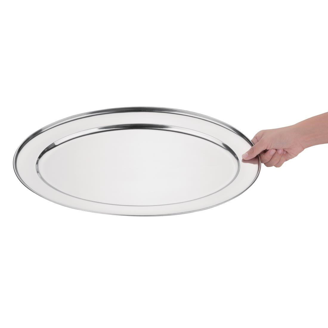 Olympia Stainless Steel Oval Serving Tray 500mm