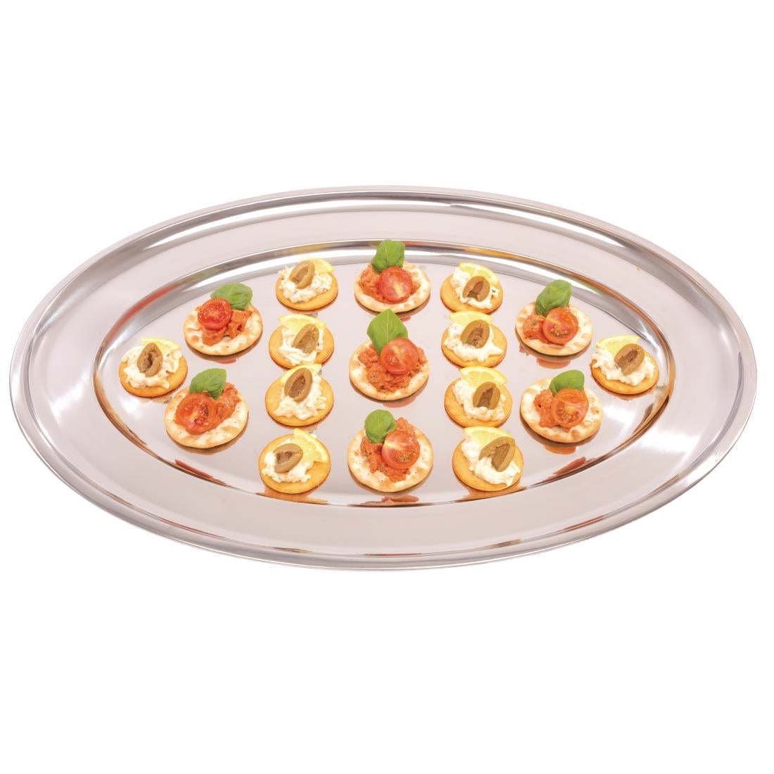 Olympia Stainless Steel Oval Serving Tray 605mm