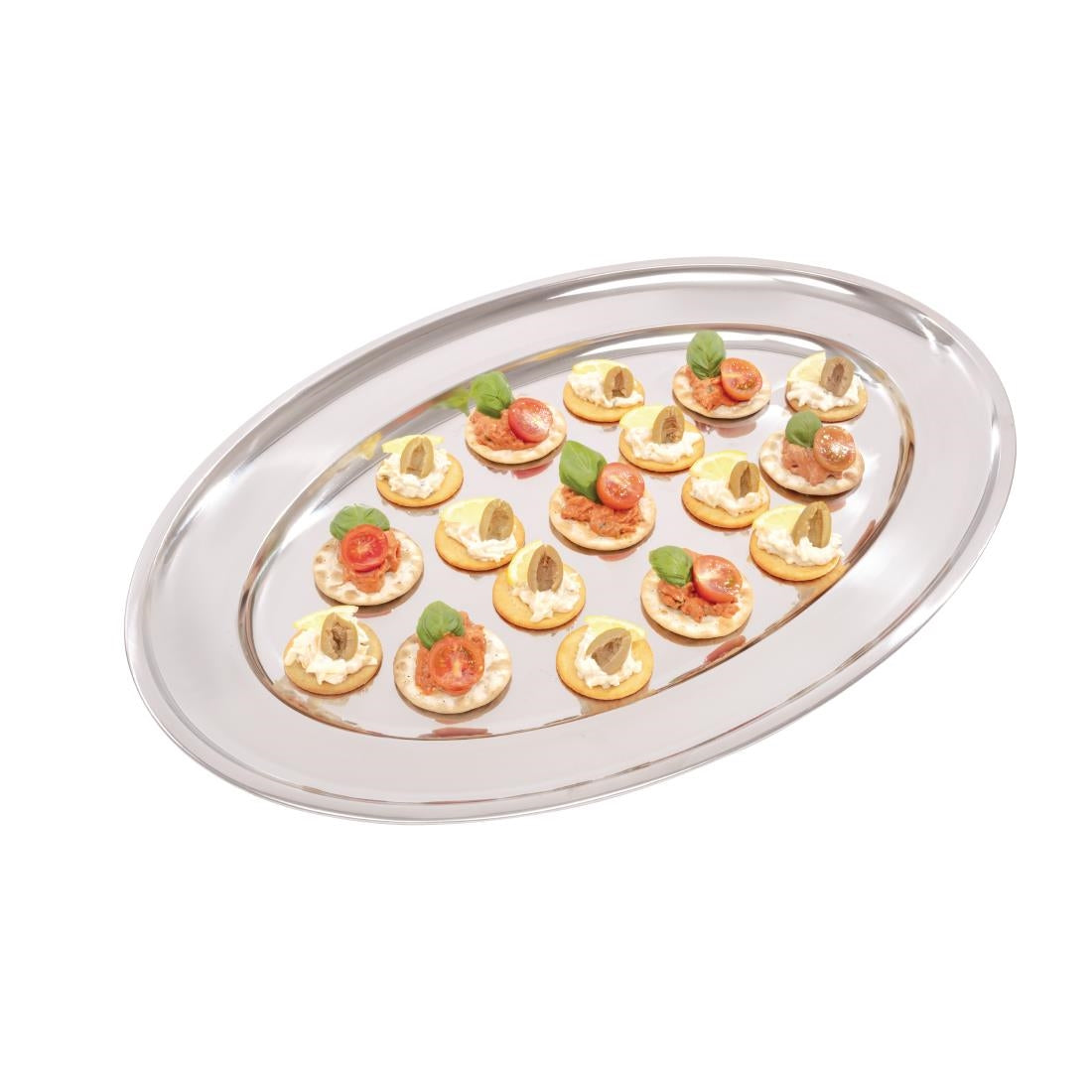 Olympia Stainless Steel Oval Serving Tray 605mm