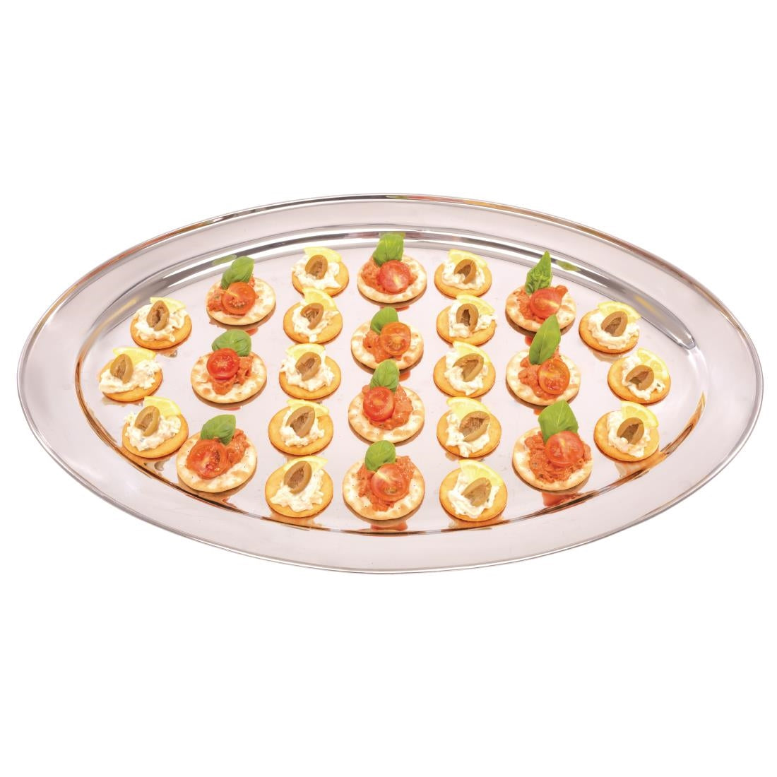 Olympia Stainless Steel Oval Serving Tray 660mm