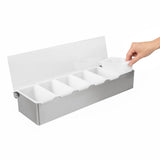 Olympia 6 Compartment Condiment Holder Stainless Steel
