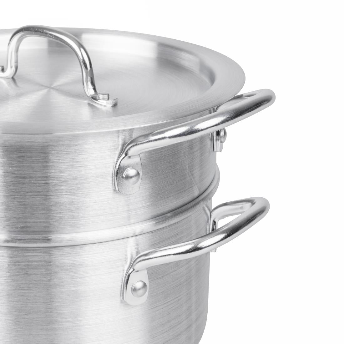 Vogue Aluminium Double Boiler Pan with Lid 24cm