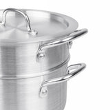 Vogue Aluminium Double Boiler Pan with Lid 24cm
