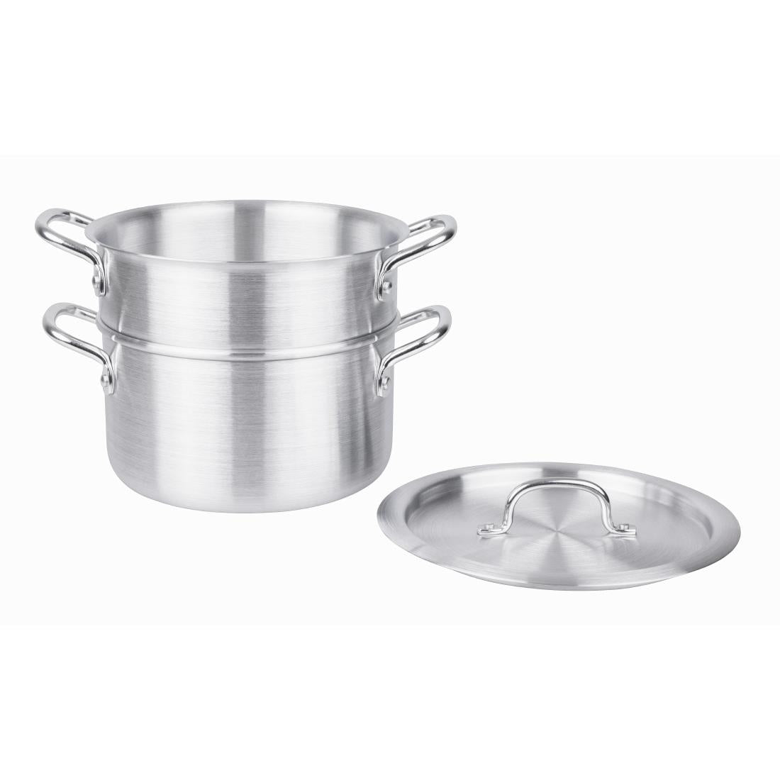 Vogue Aluminium Double Boiler Pan with Lid 24cm