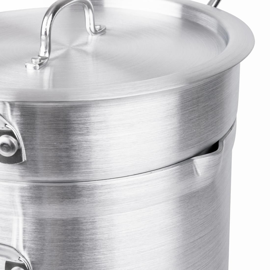 Vogue Aluminium Double Boiler Pan with Lid 28cm