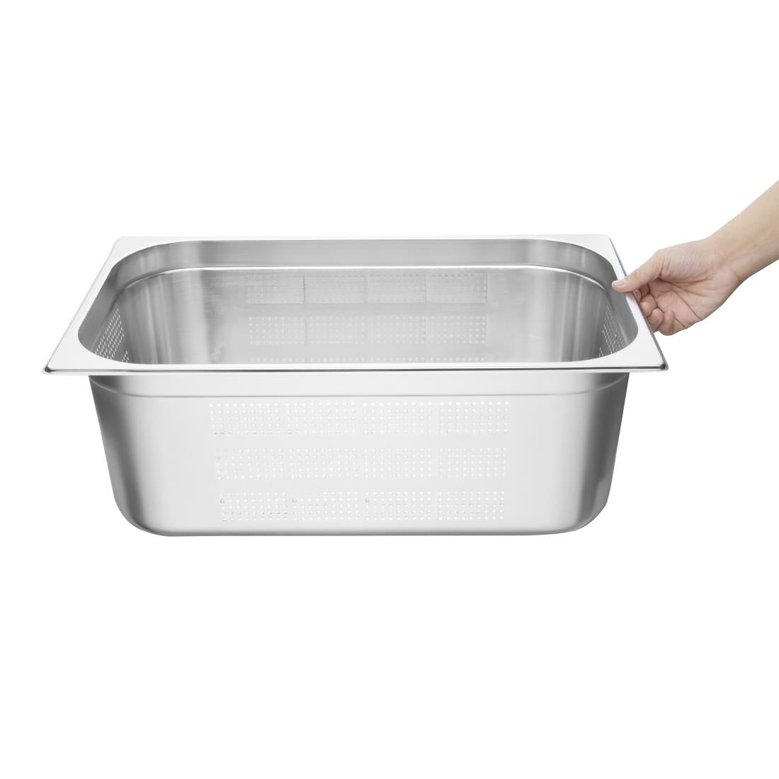 Vogue Stainless Steel Perforated 1/1 Gastronorm Tray 200mm