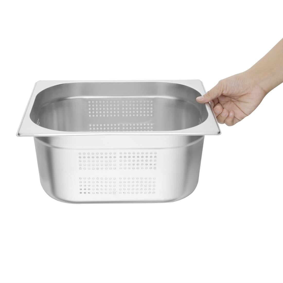 Vogue Stainless Steel Perforated 1/2 Gastronorm Tray 150mm