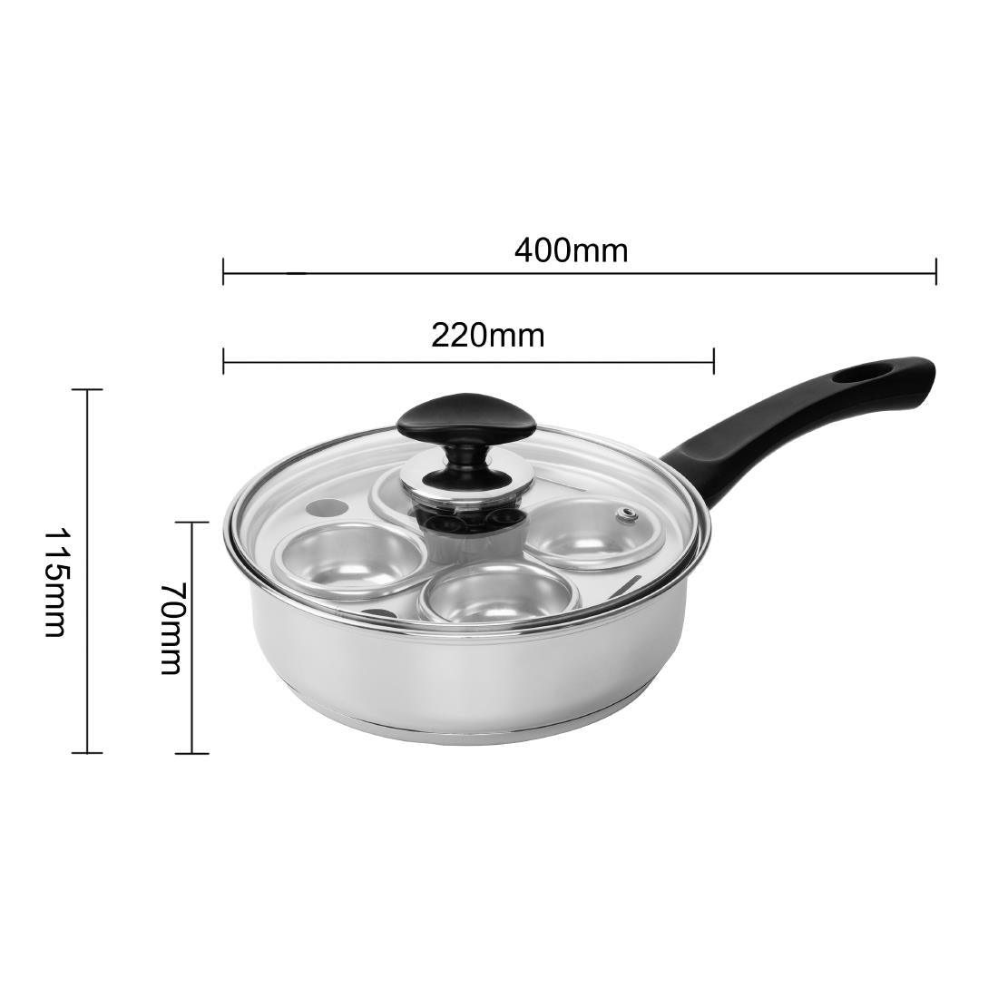 Vogue Stainless Steel Egg Poacher 22cm