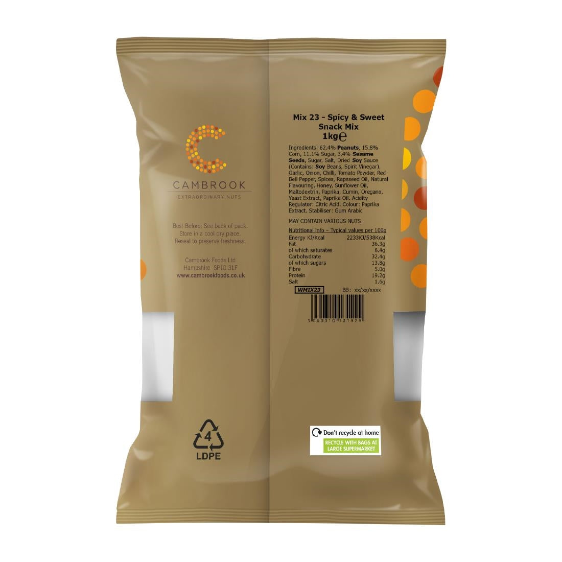Cambrook Salted, Smoked, Caramelised & Spiced Mixed Nuts Bulk Pack 1kg