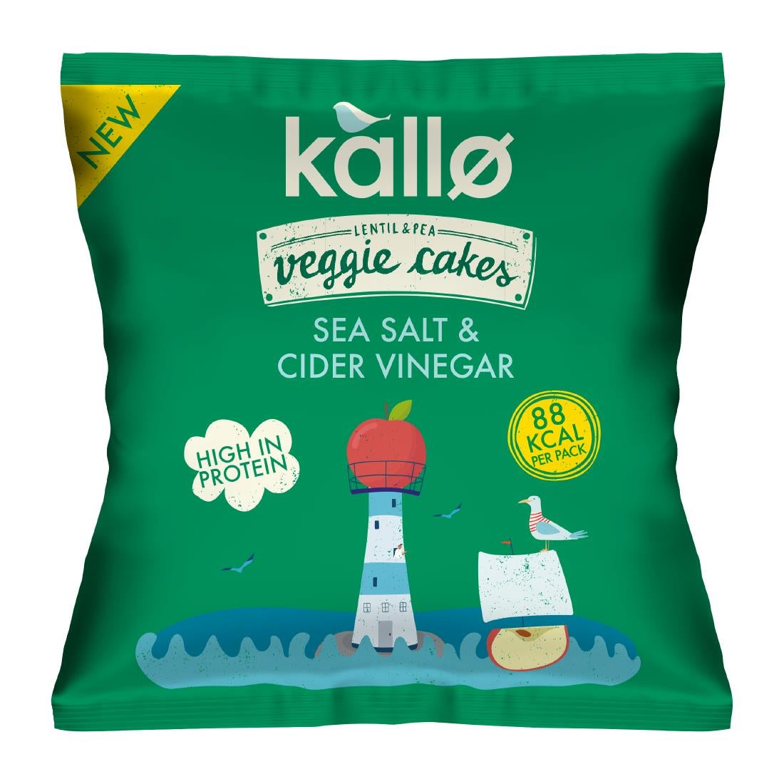 Kallo Sea Salt and Cider Vinegar Veggie Cake Snack Bags 22g (12 Pack)