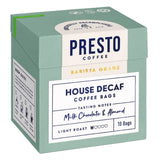 Presto Coffee House Decaf Coffee Bags Enveloped 8g (10 Pack)