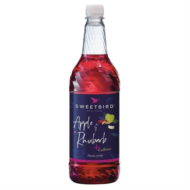 Sweetbird Fusions Syrup Apple and Rhubarb Added Caffeine