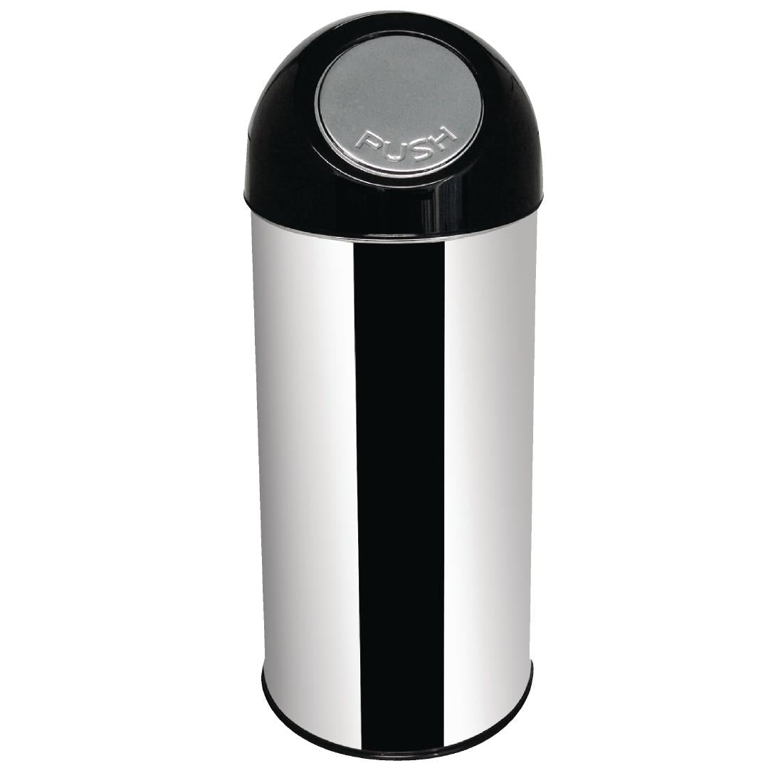 Bolero Bullet Bin with Push Top Silver 40Ltr