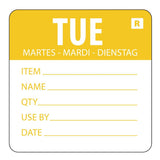 Hygiplas Removable Day of the Week Labels Tuesday (500 Pack)